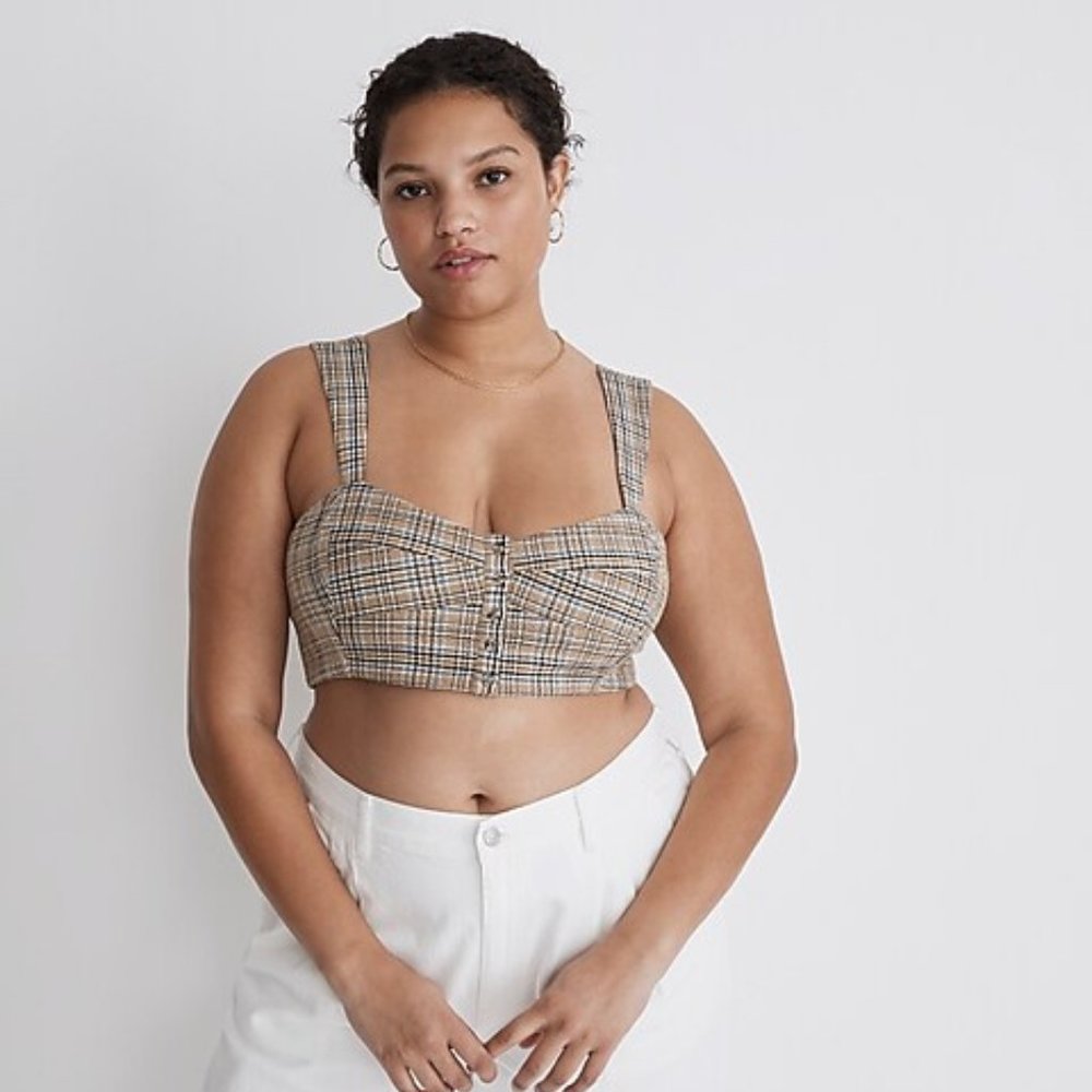Size 12 NWT Madewell Gingham Seersucker Sweetheart Bralette